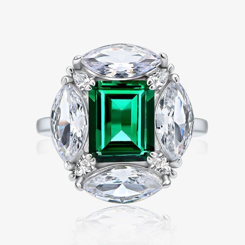 Emerald Marquise Engagement Ring