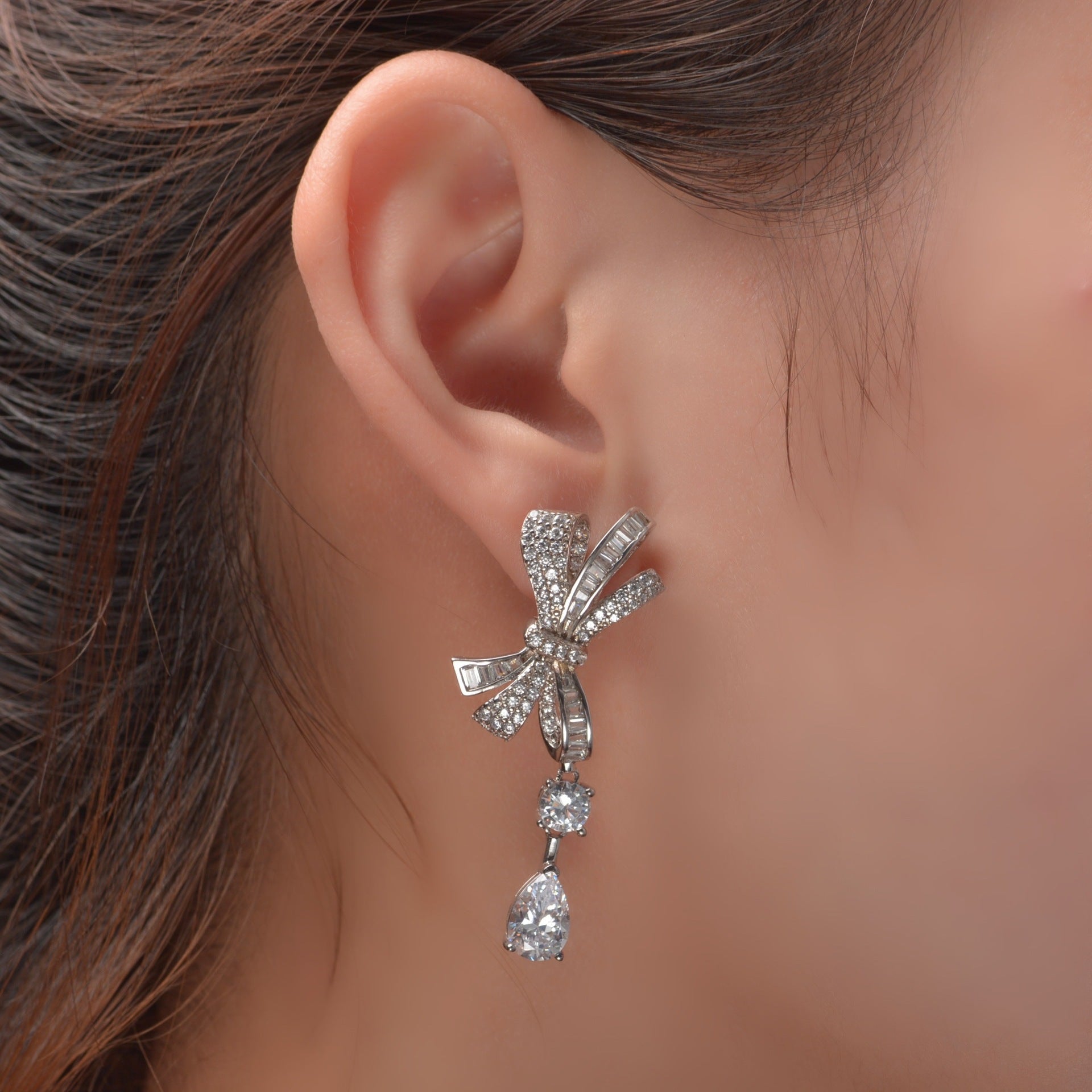 Diamond Bow Earrings - HERS