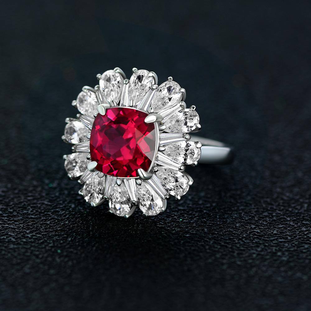 Snowflake Shaped Ruby Ring - HER'S