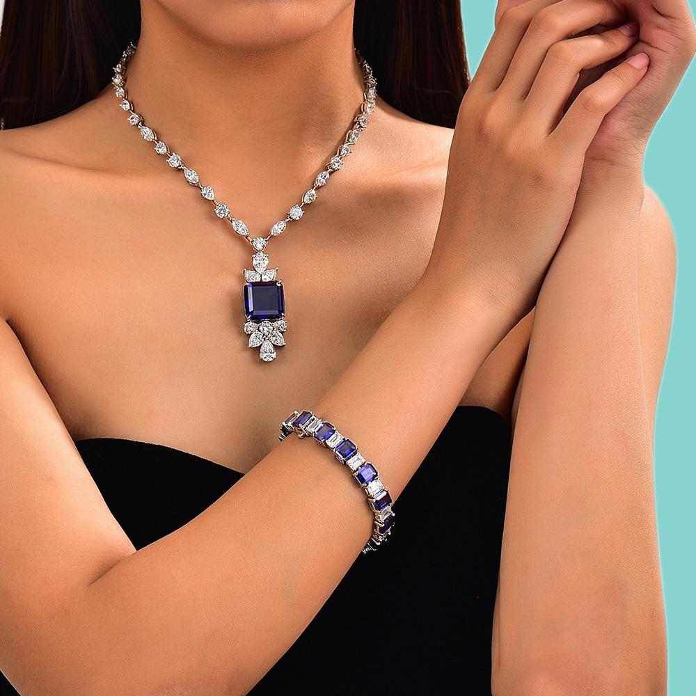 Sapphire and Diamond Necklace - HER'S
