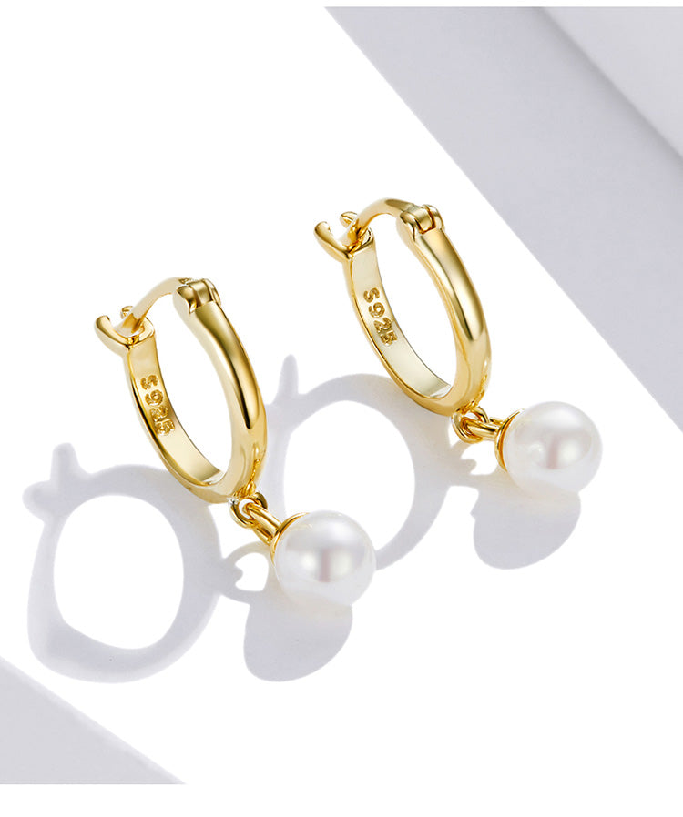 Pearl Hoop Earrings - HERS