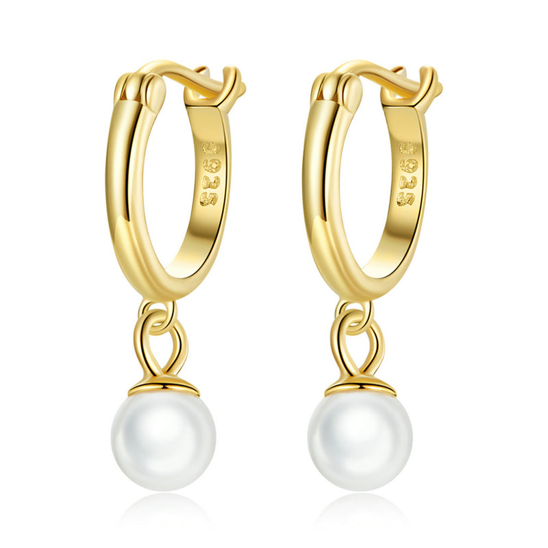 Pearl Hoop Earrings - HERS